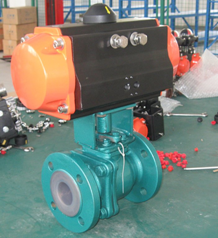 氣動襯氟球閥,氣動襯四氟球閥